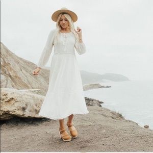 Carly Jean Los Angels Ava Boho Maxi Dress, Ivory